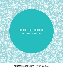Vector blue and white lace garden plants frame seamless pattern background