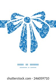 Vector blue white lineart plants gift bow silhouette pattern frame