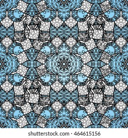 Vector of blue and white mosaic design. Vector illustration.