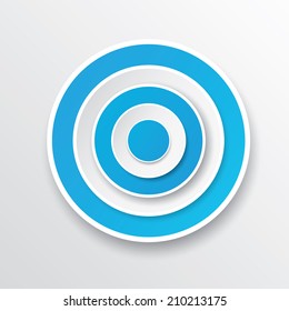 vector blue and white target icon. vector glossy target symbol design element