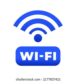 Vector blue WI-FI sign on an isolated white background