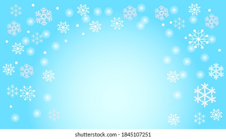 vector blue winter background with snowflakes