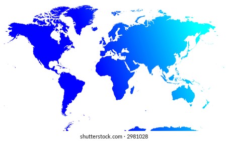 Vector blue world map.