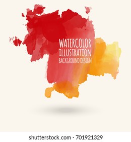 Vector blue yellow brush strokes. Watercolor Grunge isolated elements. Smoke brushes for your design. Freehand. Ink splash. Acrylic stamp. Vector illustration