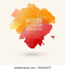 Vector blue yellow brush strokes. Watercolor Grunge isolated elements. Smoke brushes for your design. Freehand. Ink splash. Acrylic stamp. Vector illustration