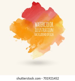Vector blue yellow brush strokes. Watercolor Grunge isolated elements. Smoke brushes for your design. Freehand. Ink splash. Acrylic stamp. Vector illustration
