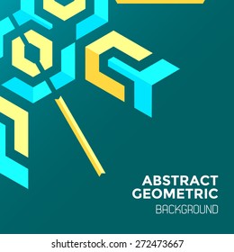 vector blue yellow green asymmetric colorful abstract geometric background
