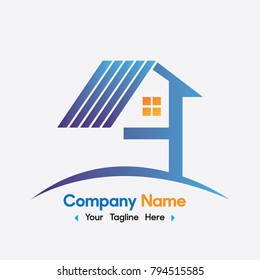 Vector Blue and yellow Home Logo design. Real estate agent or Company logo
