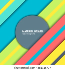 Vector blue and yellow material design background. Abstract creative concept layout template. For web and mobile app, paper art illustration design. style blank, poster, booklet.