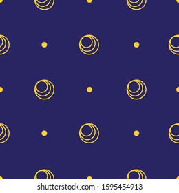 Vector blue & yellow polka dot background seamless pattern design illustration for birthday fabric party event decoration gift wrap scrapbook project print fabric wallpaper textile fashion