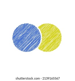 Vector blue yellow scrathed Ukrainian flag