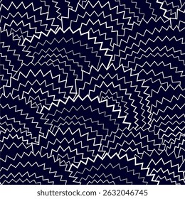 Vector blauw zigzag naadloos patroon. Stijlvolle textuur met diagonale zigzag lijnen, golven, strepen. Eenvoudige schattige abstracte geometrische achtergrond. Herhaald eindeloos decoratief geo-ontwerp.