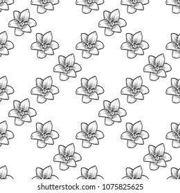 Vector bluebells seamless pattern
