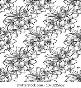 Vector bluebells seamless pattern