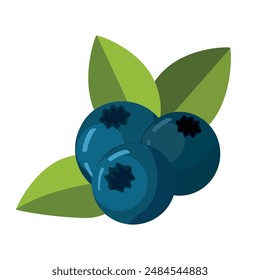 Vector blueberries flat icon. Blueberry isolated on white background. Berry. flat design element. 
