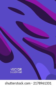 Fondo vector de arándano azul en color púrpura azul. Olas y ramas de pintura en color gris. Fondo dinámico para presentaciones, invitaciones, folletos.