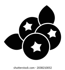 Vector Blueberry Glyph Icon Design
