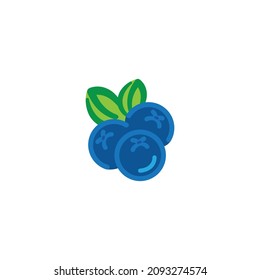 Vector blueberry icon. Cartoon illustration design.
