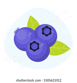 Vector blueberry icon. Flat cartoon illustration 