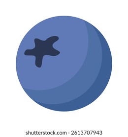 Vector blueberry icon. Flat cartoon illustration