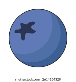 Vector blueberry icon. Flat cartoon illustration