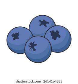 Vector blueberry icon. Flat cartoon illustration