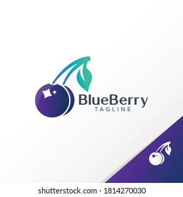 Diseño del logotipo del arándano azul vector listo para su uso 