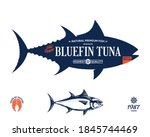 Vector bluefin tuna label isolated on a white background