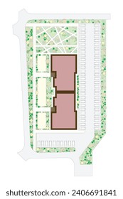 Vector blueprint of an architectural masterplan