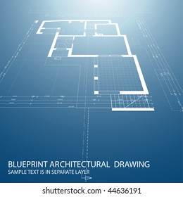 vector blueprint background with architectural drawing