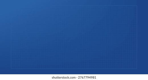 Vector blueprint background with graph grid and blue paper base. This blueprint bg is intended for architecture projects, construction plans, and engineering layouts.