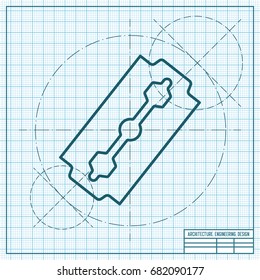 Vector blueprint blade icon on engineer and architect background 