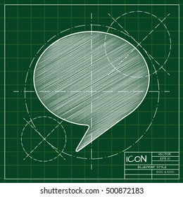 Vector blueprint callout icon . Engineer and architect background. 