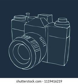 Vector Blueprint camera sketch