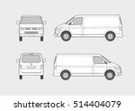 Vector blueprint of cargo commercial van