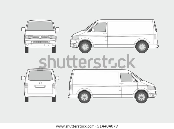 Vector blueprint of\
cargo commercial van