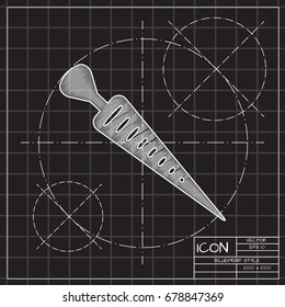 Vector blueprint carrot icon on engineer and architect background 