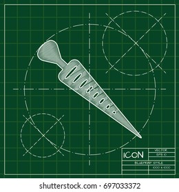 Vector blueprint carrot icon on engineer and architect background  