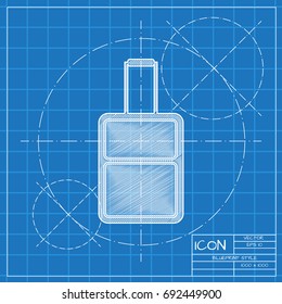 Vector blueprint case icon  on engineer and architect background. Business collection 
