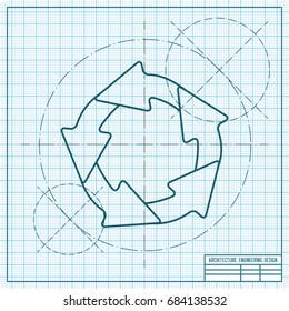 Vector Blueprint Circle Round Arrows Business Stock Vector (Royalty ...