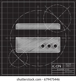 Vector blueprint credit card icon on engineer and architect background . Business collection 