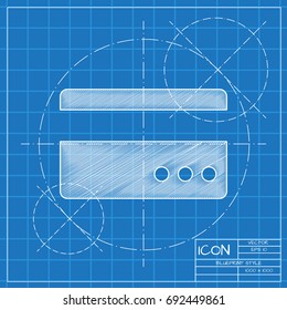 Vector blueprint credit card icon  on engineer and architect background . Business collection 