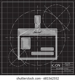 Vector blueprint darts icon on engineer and architect background 