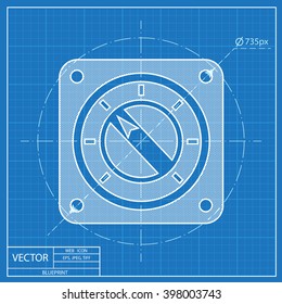 vector blueprint icon of gauge 