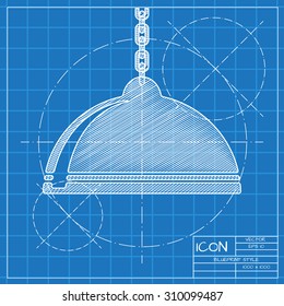 Vector blueprint luster icon . Engineer and architect background. 