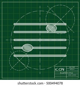 Vector blueprint music icon . Engineer and architect background. 