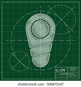 Vector blueprint newborn icon . Engineer and architect background. 