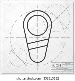 Vector blueprint of newborn icon on engineer or architect background 