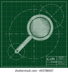 Vector blueprint pan icon on engineer and architect background  