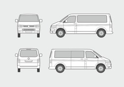 Vector Blueprint Of Passenger Minivan